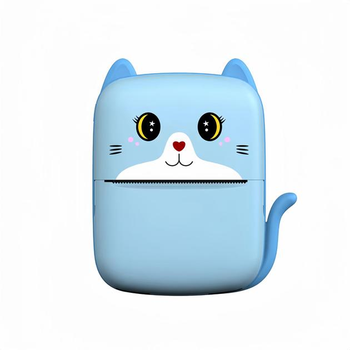 Портативный детский термопринтер с Bluetooth A8 Cat мини принтер для телефона Голубой