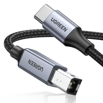 Кабель Ugreen 0.5м Type-C - USB Type-B 2.0 480 Мбит/с USB-C на USB-B для Принтера Нейлоновый Серый