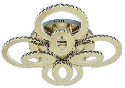 Светодиодная хрустальная люстра SVLIGHT LED 2896/4+4 золото 280W 2.4G 3000-6000K+пульт