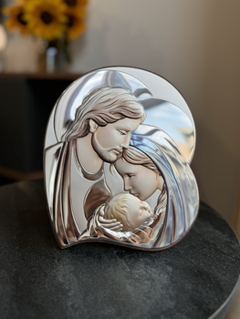 Срібна ікона Свята Родина (код 452646) 6х7 см