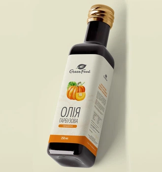 Гарбузова олія сиродавлена холодного віджиму 250 мл GreenFood