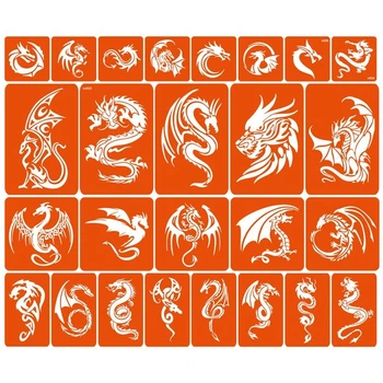 Набор Трафаретов Для Био-тату «драконы - Большой Микс» Dragons-big-mix (301400)