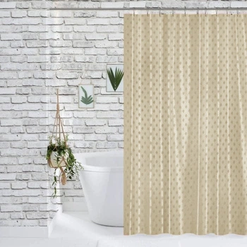 Шторка - занавеска для ванной DarianA Жаккард 180*180 см, 12 колец JC12-0304-beige