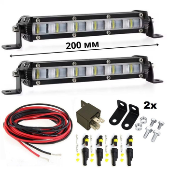 Светодиодные противотуманные фары ДАЛЬНИЙ LED 18 Вт led противотуманки ( птф ) + Набор для подключения (2 фари, провода, реле, разъемы)
