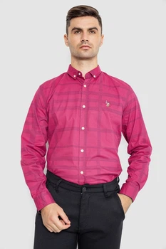 Сорочка чоловіча повсякденна, колір бордовий, 247R403, AGER, розмір XXXL: XXXL