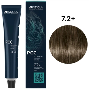 Перманентна крем-фарба INDOLA Permanent Caring Color 7.2+ Середній русявий перламутровий 60 мл