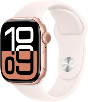 Смарт-часы Apple Watch Series 10 GPS 42mm Rose Gold Aluminium Case with Light Blush Sport Band - M/L (MWWJ3QH/A)