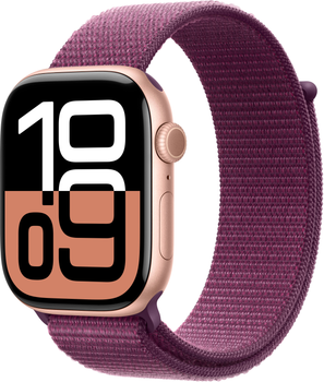 Смарт-часы Apple Watch Series 10 GPS 46mm Rose Gold Aluminium Case with Plum Sport Loop (MWWV3QH/A)
