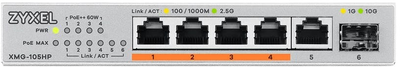 Przełącznik Zyxel XMG-105HP Unmanaged 5x 2.5G PoE 1x SFP+ (XMG-105HP-EU0101F)