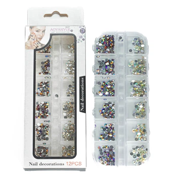 Набір страз для манікюру Aoyasiyue Nail Decoration асорті 12 шт № 4 Хамелеони