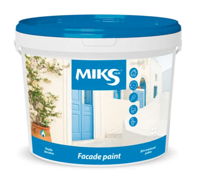 Фарба фасадна акрилова матова Miks Color Facade (Біла) 1,4кг