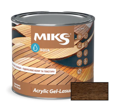 Гель-лазур для деревини акрилова напівглянсова Miks Color (Палісандр) 0,8 л