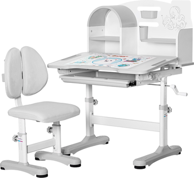 Комплект мебели стол + стульчик + полка Mealux Octo Grey (BD-33 G)