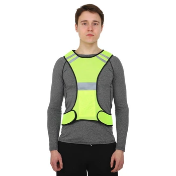 Жилет безопасности светоотражающий сигнальный на липучках Zelart RST-09-LED Neon Green
