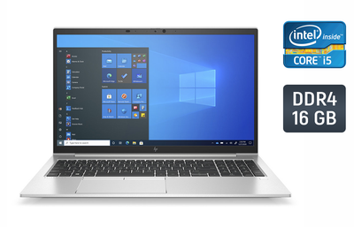 Ультрабук HP EliteBook 850 G8 / 15.6" (1920x1080) IPS / Intel Core i5-1145G7 (4 (8) ядра по 2.6 - 4.4 GHz) / 16 GB DDR4 / 256 GB SSD / Intel Iris Xe Graphics / WebCam / TouchID б/у