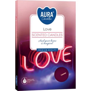 Свічка Bispol чайна ароматична (таблетка) Love 6 шт в пачці