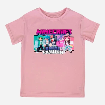 Дитяча футболка для дівчинки Спиногриз Minecraft girl anime fashion 10-00736 128 см Рожева (ROZ6501019616)