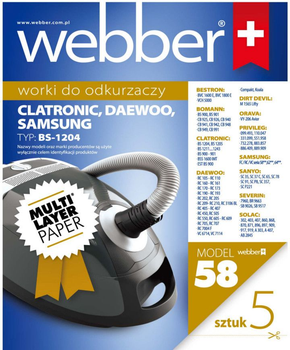 Zestaw worków do odkurzacza Webber Samsung/Clatronic/Daewoo (02WWSAMSUNG)