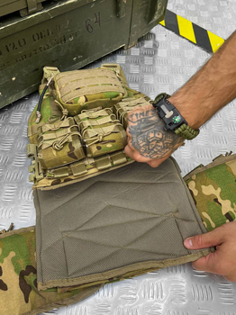 Тактическая плитоноска Cordura 1000D с системой MOLLE с подсумками Multicam Elite