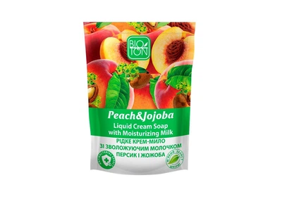 Жидкое крем-мыло Bioton "Peach & Jojoba" Персик и жожоба с глицерином с увлажняющим молочком 450 мл (60038)