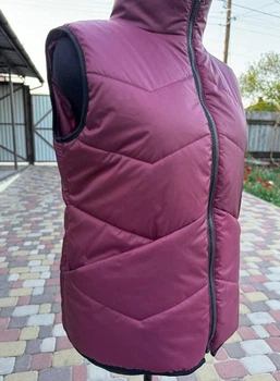 Жіночий теплий жилет подовжений MODA 00115/1 68 Бордовий (M-00115/4 U)