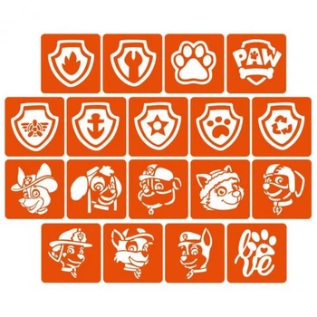 Набір трафаретів для біо-тату «Щінячий патруль» paw-patrul_5x5_18_1