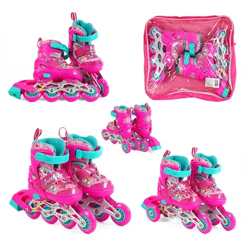 Детские раздвижные ролики Best Roller 60144-XS, PVC колеса, размер 26-28, Розовые