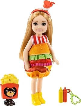 Кукла Барби Челси в костюме Бургера ​Barbie Club Chelsea Dress-Up Doll in Burger Costume GRP69