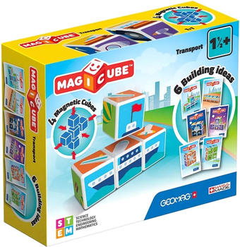 Zestaw edukacyjny Geomag Magicube Transport Magnetyczne kostki + Karty (0871772001225)