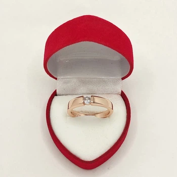 Каблучка з кубічним цирконом у формі діаманта "Золота класика" Xuping Jewelry медзолото 18К розмір 20 мм упакована в коробочку (9730)