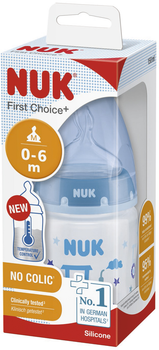 Butelka do karmienia NUK First Choice Plus z silikonowym smoczkiem 150 ml niebieska (4008600400509)