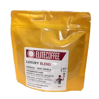 Кава ELITECOFFEE Luxury Blend у зернах 250 г