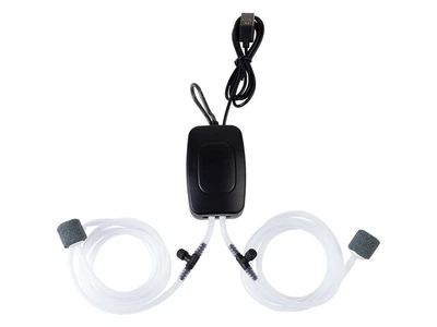 Аквариумный двухканальный мини-компрессор AQUA-TECH EcoLine Black Mini USB Pump, до 150 л