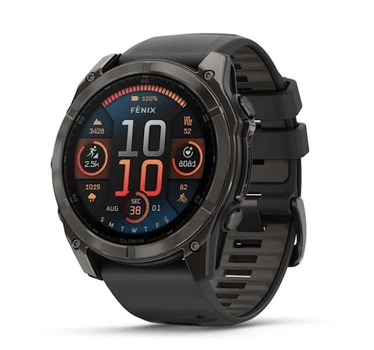 Смарт-часы GARMIN Fenix 8 51mm AMOLED Sapphire Carbon Gray DLC Titanium w. Black/Pebble Gray S. Band (010-02905-20/21)