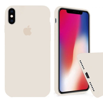 Чехол Silicone FULL case для IPhone Xs max Antique white бежевый