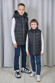 Дитячий теплий жилет PLeseS 46 р. 152/158 см. чорний