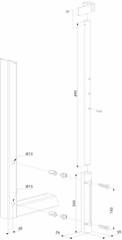 Вертикальный засов со стержнем из стали горячей оцинковки Locinox RAL 6005 VSF-6005