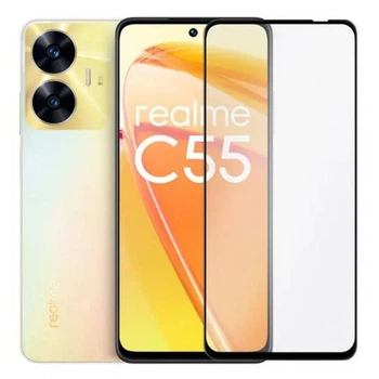 Защитное стекло Fiji Premium для Realme C55 полная проклейка Anti-Static черный