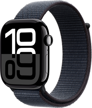 Смарт-годинник Apple Watch Series 10 GPS 46mm Jet Black Aluminium Case with Ink Sport Loop (MWWR3)