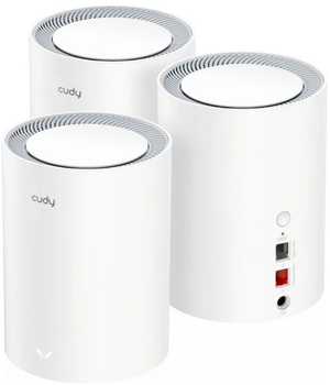 Маршрутизатор Cudy M3000 V2.0 White (3-Pack) MESH система WiFi6 / AX3000 / 1 Гбит/с