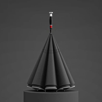 Зонт-трость Nancho Черный механический с рефлективной полоской