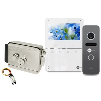 Комплект видеодомофона NeoLight + панель звонка TETTA KIT + замок Atis Lock