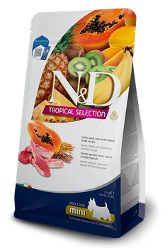 Сухой низкозерновой корм для взрослых собак мелких пород Farmina N&D Tropical Selection Lamb Adult Mini с ягненком и тропическими фруктами 5 кг (177883)