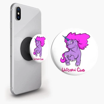 Держатель для телефона PopSockets мультяшный единорог Черный
