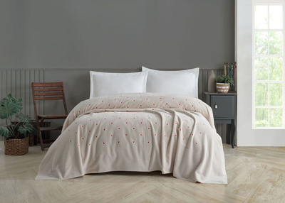 Покривало-простирадло махрове Hobby Lubow/Love Microcotton Sand кремове Євро 220х240 см 450 г/м2 (8698499336629)