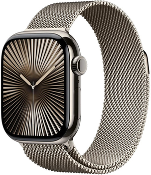 Смарт-годинник Apple Watch Series 10 GPS + Cellular 46mm Natural Titanium Case with Natural Milanese Loop - M/L (MWYC3)