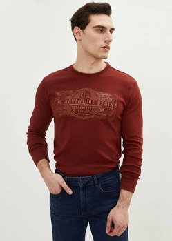 Мужской реглан LC Waikiki с надписью XXL Терракотовый (LCWKnitwear-8597)