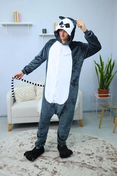 Піжама кігурумі My Kigu Чоловіча Лемур Чорний розмір L 165-175 см (21055411)