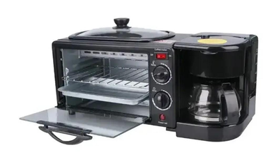 Електрична піч для сніданку з кавоваркою та сковородою 3в1 Rainberg RB 2286 3800 Вт