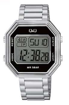 Мужские наручные часы Q&Q M206J006Y Серебристый\белый экран